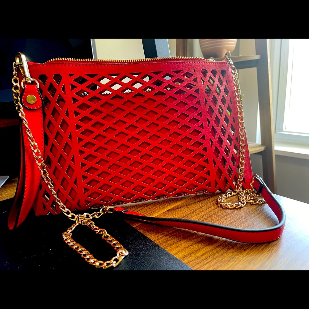 Red crossbody bag